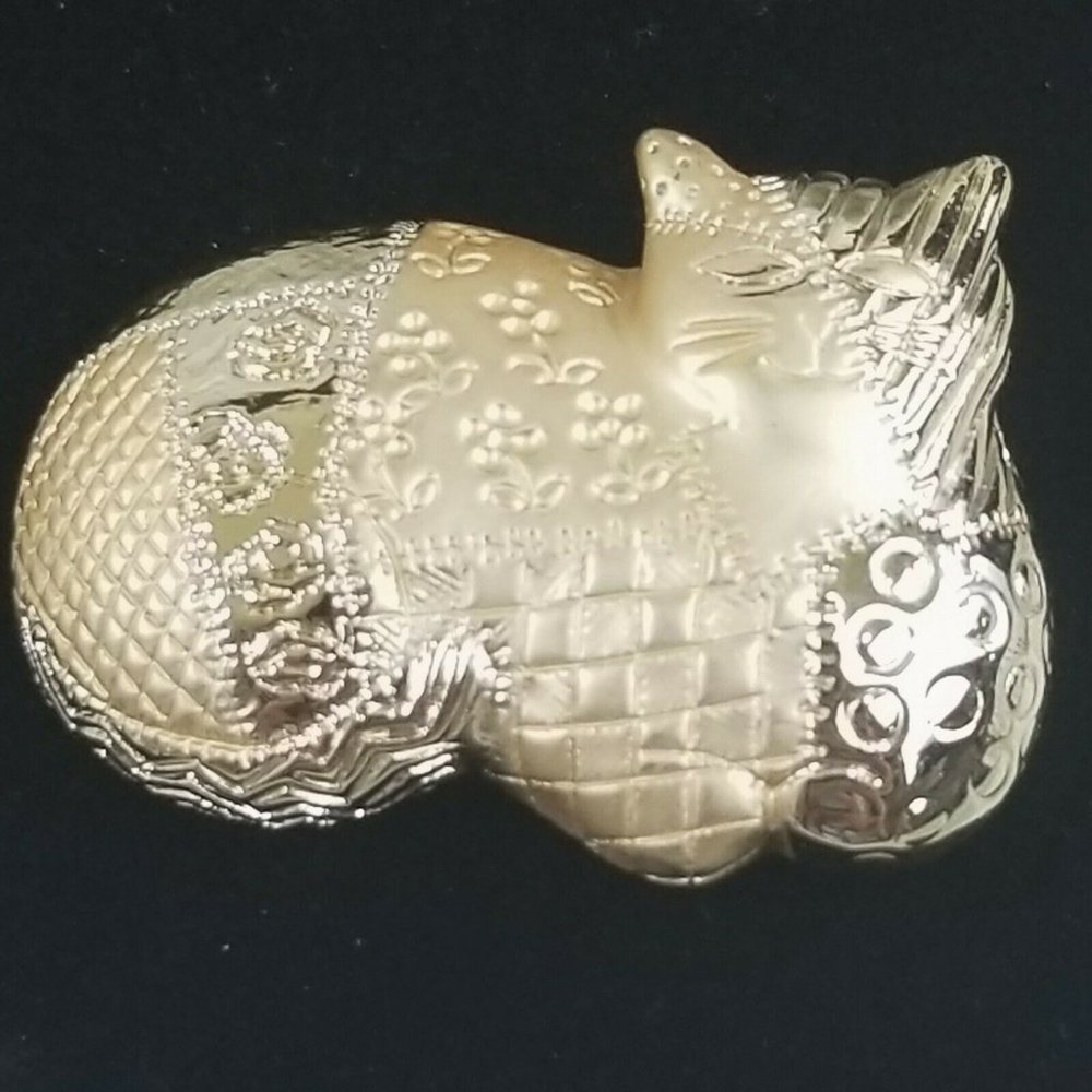 Vintage AJC Signed Cat Brooch B5